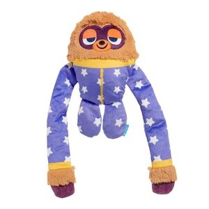 Bark Box Slow Jams 10.5" Sloth Soft Plush Squeak Dog Toy Fun Time Whip Flip Limb